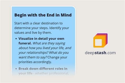 Begin with the End in Mind - Deepstash