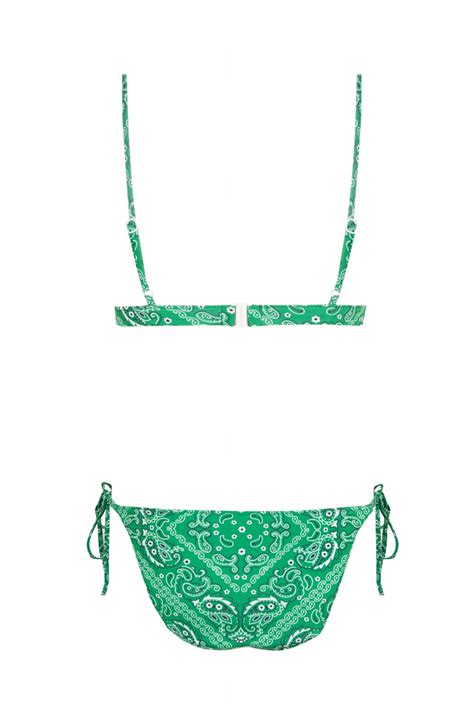 Green Bandana Sporty Bikini Tie Robin Collection