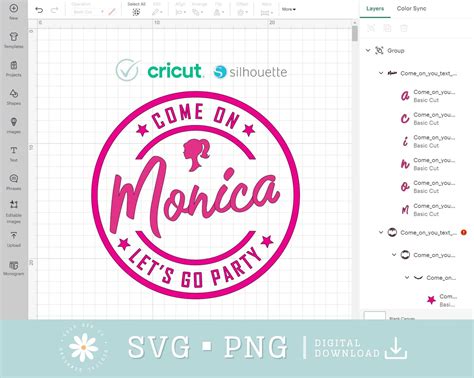 Come On Your Text Let S Go Party Svg Custom Name Custom Text Princess Babe Girl Svg Clipart