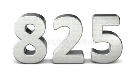 825 Number 3d Silver Structure 3d Stock Illustration Illustration Of