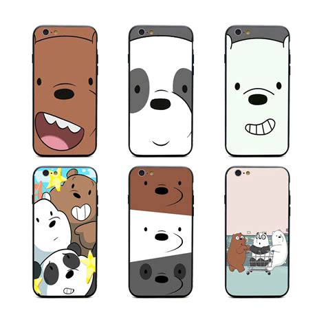 We Bare Bears Miniso Phone Cases Tpu Pc Black Covers For Iphone X