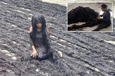 Nigerian Woman Sets Record For Worlds Longest Wig Measuring Feet