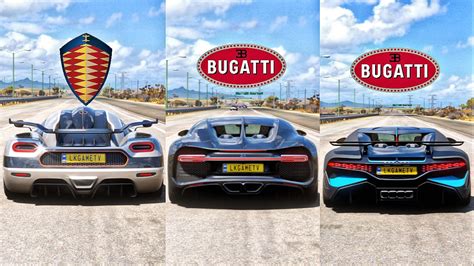 FH5 DRAG RACE Koenigsegg ONE1 Vs Bugatti Chiron Vs Bugatti Divo YouTube