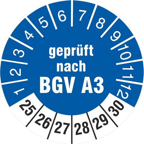 Prüfplaketten geprüft nach BGV A3 Prüfetiketten 2025 30 Durchmesser