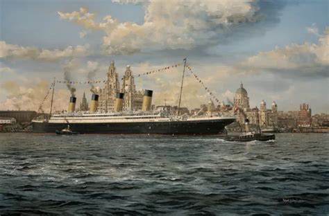 Rms Olympic Liverpool White Star Line Ocean Liner Painting Art Print