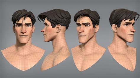 D Model Cartoon Male Character Scott Base Mesh Vr Ar Low Poly