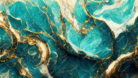 Premium Photo Abstract Turquoise And Gold Marble Textured Background