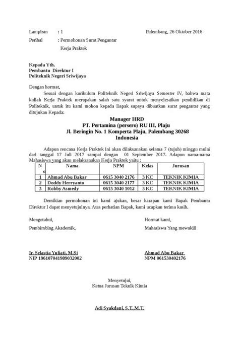 Surat Pengantar Penyampaian Data