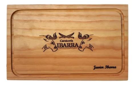 30 Plato Tabla Madera Carnes Asado 19x38cm Personalizado En Venta En