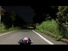 Crossdresser Mayu Gets Naked On The Road In A Residential Area Late At Night Spreads Her Legs