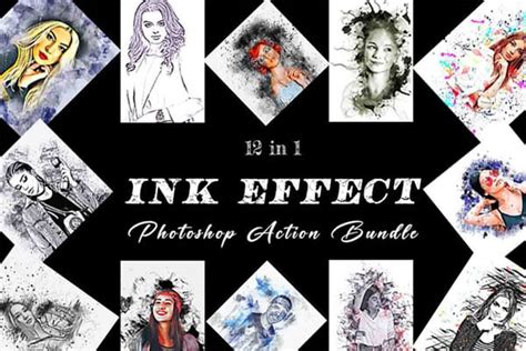 Ink Effect Photoshop Action Bundle Freegfx U