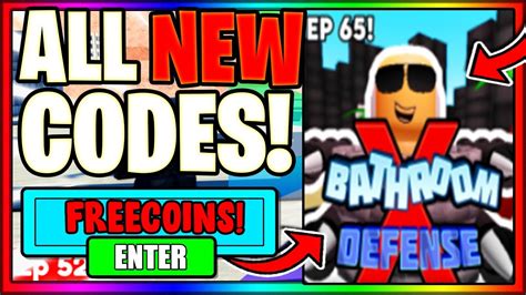 All Working New Codes For Bathroom Tower Defense X Ep 65 Roblox