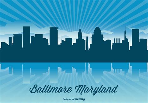 Baltimore Maryland Skyline Illustration - Download Free Vector Art ...