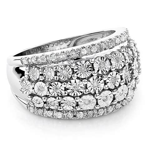 Round Diamond Womens Right Hand Ring 14k White Gold 35ct