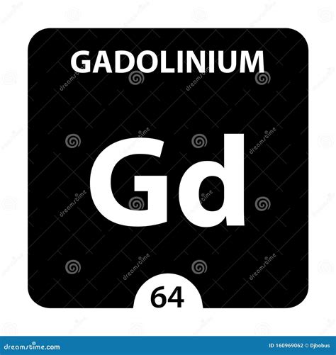 Gadolinium Symbol Sign Gadolinium With Atomic Number And Atomic Weight