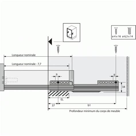 Coulisses Billes Quadro Pour Tiroir Innotech Atira Charge Kg