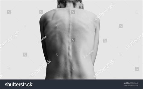 Sensitive Black White Shot Back Naked Stock Photo Shutterstock