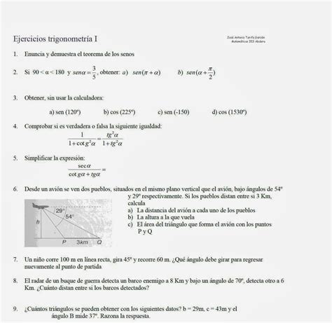 Matem Ticas Sin Complejos Bachillerto Trigonometr A