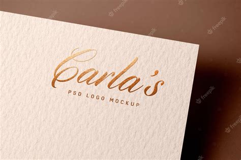 Premium Psd Embossed Golden Logo Mockup