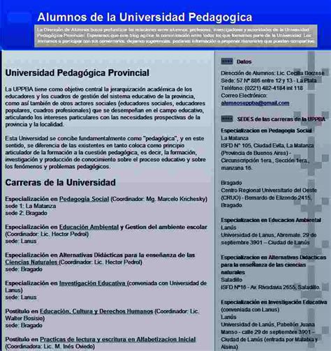 BLOG DE LA DIRECCIÓN DE ALUMNOS DE LA UNIVERSIDAD PEDAGÓGICA PROVINCIAL