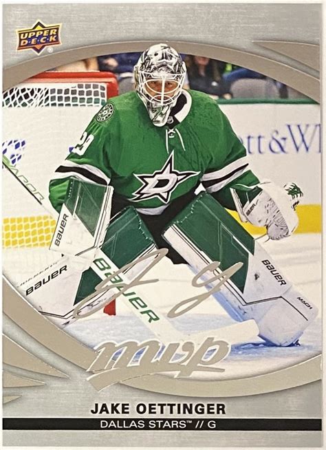 Jake Oettinger Upper Deck Mvp Hockey Dallas Stars Silver Script