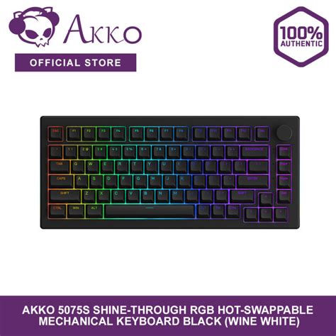 Akko 5075S Shine Through RGB Hot Swappable Mechanical Keyboard Black Wine White Lazada PH