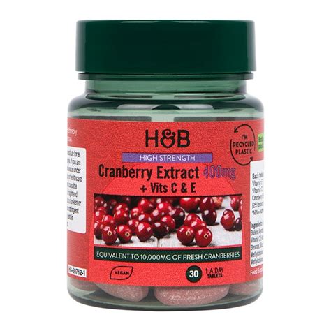 Holland Barrett High Strength Cranberry Extract 400mg 30 Tablets