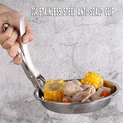 Stainless Steel Gripper Hot Plate Gripper Combo Heat Resistant Anti Scald Dish Lifter