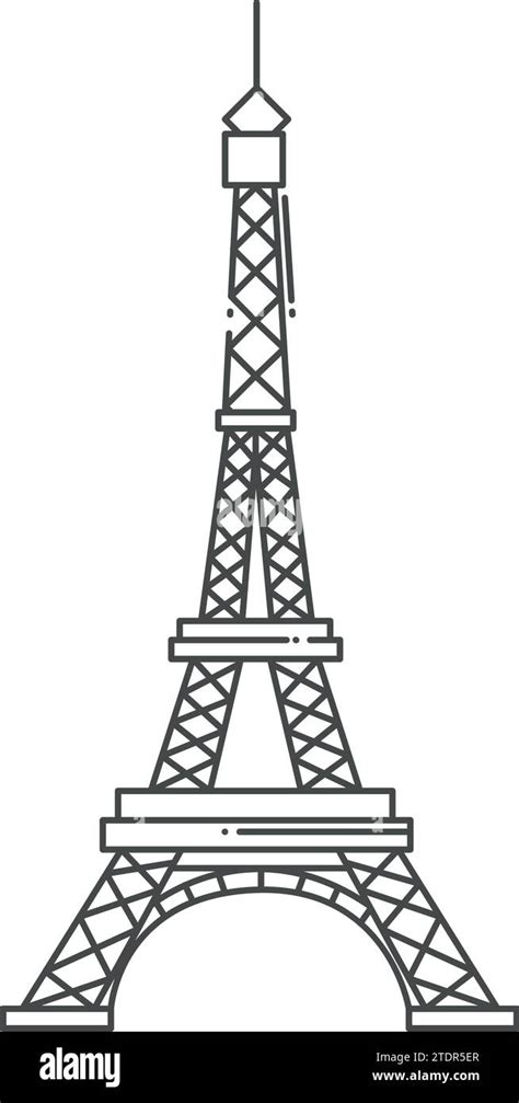 Simple black outline drawing of the EIFFEL TOWER, PARIS Stock Vector Image & Art - Alamy