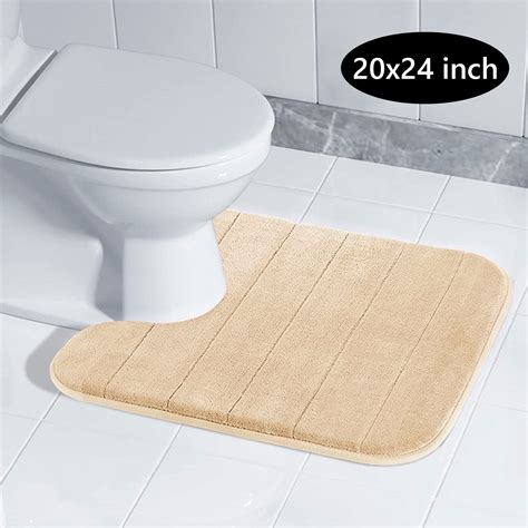 Tripumer U Shape Memory Foam Toilet Rug Contour Bath Rug X Inch