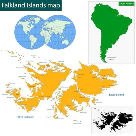 Mapa De Las Islas Malvinas Vector Premium