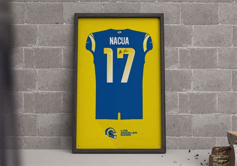 Los Angeles Rams Puka Nacua Autographed Jersey Framed Print | Prinstant ...