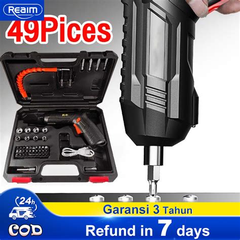 Jual 48pcs Set Cordless Screwdriver 4 2 V Mesin Bor Obeng Mesin Bor Set