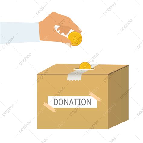 Charity Give Donation Vector Hd Images Donation Box With Gold Coin Png Vector Free Man Giving