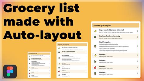 Grocery List Item Made With Auto Layout Figma Crash Course