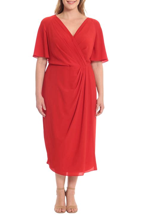 Maggy London Side Pleat Maxi Dress Salsa Red Editorialist