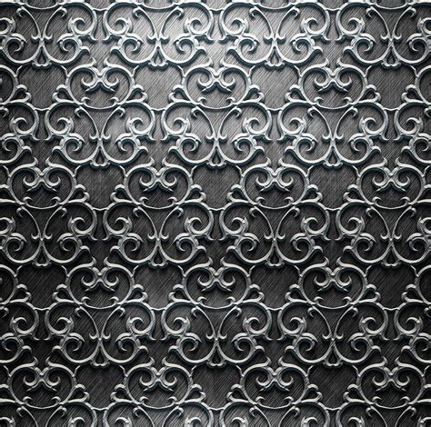 Hd Wallpaper Grey Metal Ornate Pattern Silver Texture Background