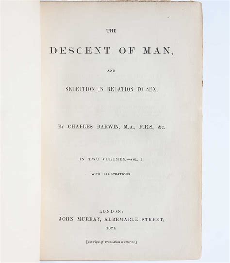 The Descent Of Man And Selection In Relation To Sex By Darwin Charles Very Good To Near