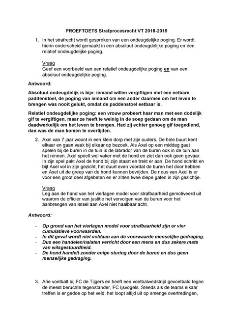 Proef Oefen Tentamen 1 Januari 2018 Vragen En Antwoorden PROEFTOETS