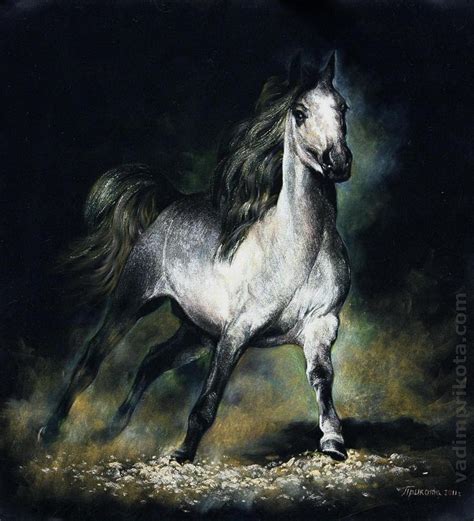 Arabian Horse Painting by Vadim Prikota