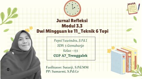 Jurnal Refleksi Dwi Mingguan Ke Teknik Topi Modul Youtube