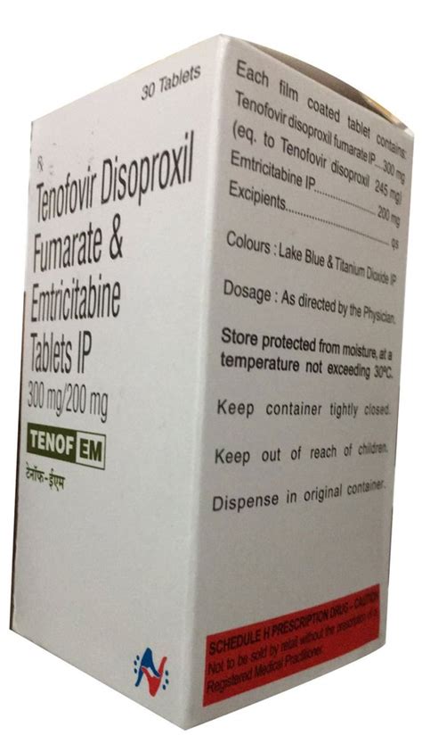 Zydus Tenof Em Tenofovir Disoproxil Fumarate Emtricitabine Tablets 30tablets Prescription At