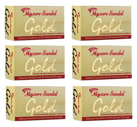 6 Pcs Mysore Sandal Gold Soap 125g Each 57155 Usa