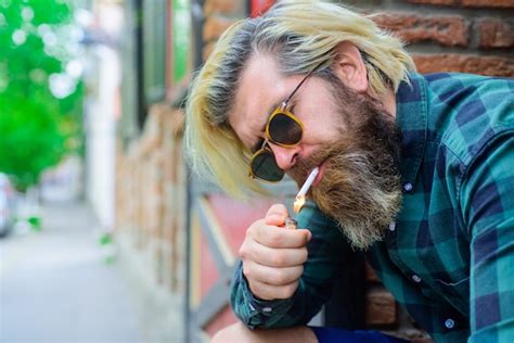 Premium Photo Stylish Hipster With Cigarette Cigarette Smoke Sensual