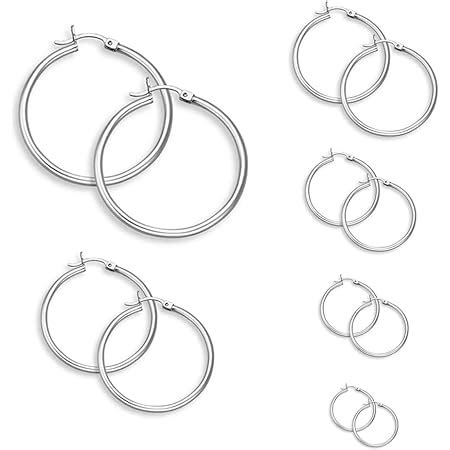 Epoch World Paare Edelstahl Ohrringe Damen Silber Ohrschmuck Set Mm