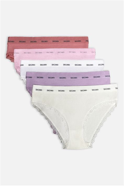 ZICCHO Pamuklu Fitilli Kumaş Bikini Külot 5 li Paket Fiyatı Yorumları Trendyol