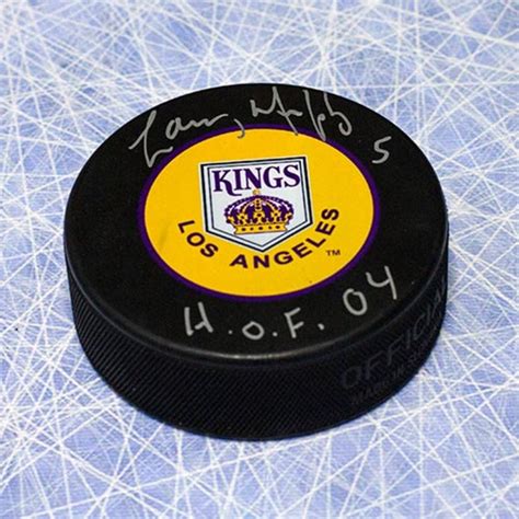 Larry Murphy Los Angeles Kings Autographed Retro Hockey Puck W Hof