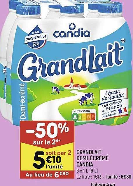 Promo Grand Lait Demi Cr M Candia Chez Leader Price Icatalogue Fr