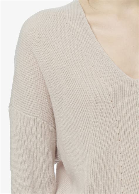 Vince Cashmere Rack Stitch Boatneck Sweater In Natural Lyst