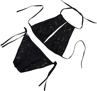Amazon SINROYEE Women S Cute Bikini Lingerie Set Anime Square Bra G String Underwear